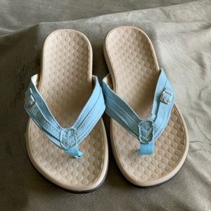 *Vionic* Womans Sandal ~ Tide Patty Orthotic Padded Thong Light Blue size 10